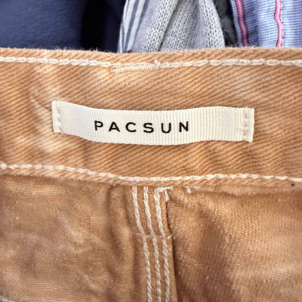 PACSUNDenim Carpenter Pants Tie Dye Brown Tan‎ Straight Leg Women - Picture 3 of 9